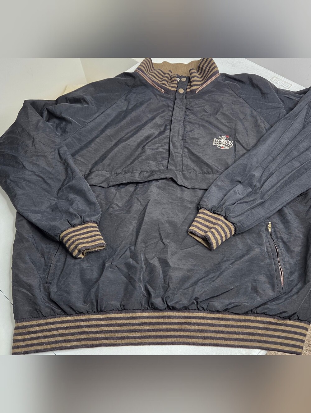 Vtg Izod Club Windbreaker Mens XL Pullover Golf Jacket Legends Of Indiana 90s